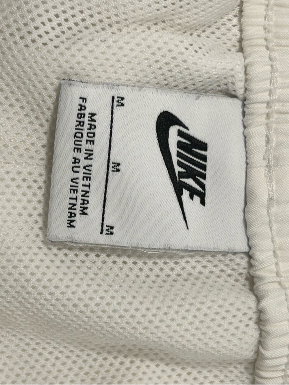 Nike Swim Trunks Mens Medium White Spellout Logo Athletic Shorts Lined - Picture 8 of 11